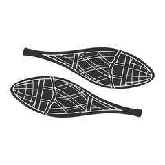 Snowshoes Icon Silhouette Illustration. Winter Sports Vector Graphic Pictogram Symbol Clip Art. Doodle Sketch Black Sign.