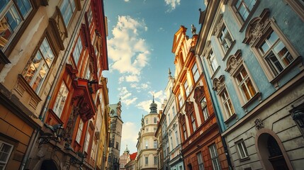 Obraz premium Vintage architecture in an old European city in summer