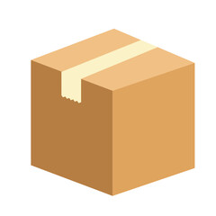 Fototapeta premium Sealed Cardboard Box Illustration