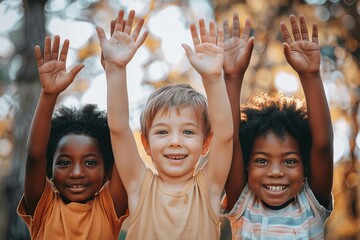 Energetic kids happily engaged in diverse and exciting activities at a vibrant summer camp