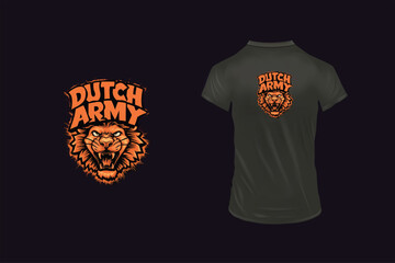 Tiger t-shirt design. AI