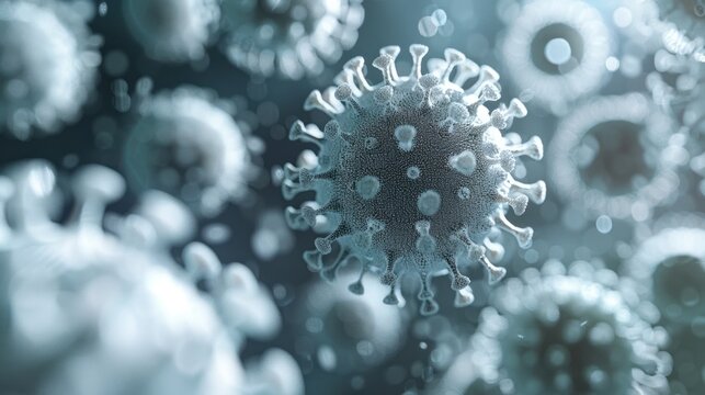 Influenza Virus A Magnified D Rendering of a Global Health Threat