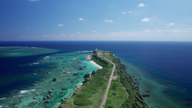 【沖縄・宮古島】東平安名崎と宮古島の青い海をドローンで撮影⑦