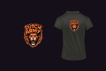 Tiger t-shirt design. AI