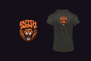 Tiger t-shirt design. AI