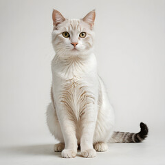 cat on white background - obrazy, fototapety, plakaty