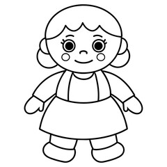 Baby doll coloring book vector art illustration (27)
