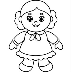 Baby doll coloring book vector art illustration (28)