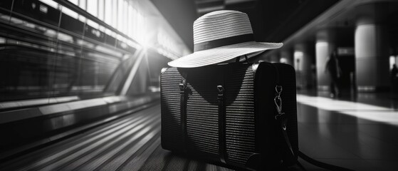 A sleek black-and-white minimalist travel itinerary template, exuding professionalism.