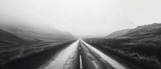 A sleek black-and-white minimalist travel itinerary template, exuding professionalism.