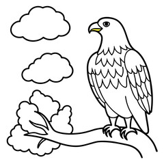 Bird coloring book vector illustration (43)