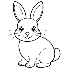 cute bunny coloring book vector (27)