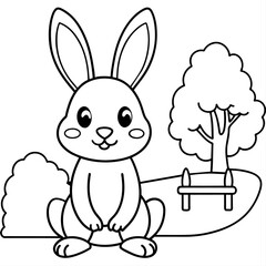 cute bunny coloring book vector (38)