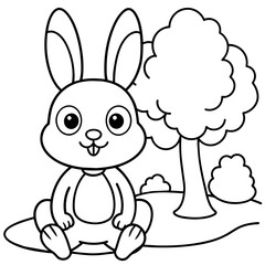 cute bunny coloring book vector (39)