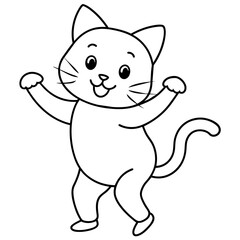cute carton cat vector coloring book illustration (3)