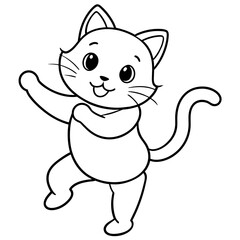 cute carton cat vector coloring book illustration (9)