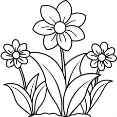 Flower coloring book design vector (5)