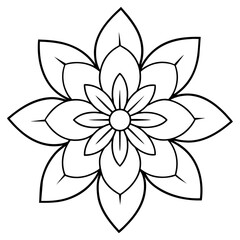 Fototapeta premium Flower coloring book design vector (39)