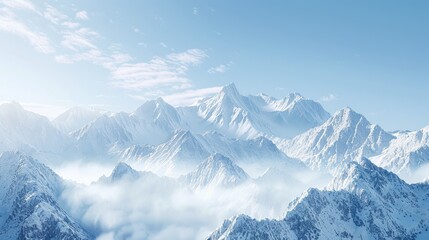 Obraz premium The sky is clear and the mountains are covered in snow