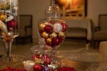 Christmas Ornaments Table Display