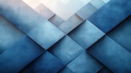 Visualize a modern abstract background with bold geometric triangles in a gradient of cool blues and grays, reminiscent of a stormy sky.