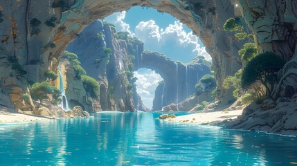 Discovering the Hidden Treasures of Joy in this Mystical Realm of Cascading Waterfalls and Serene Aquamarine Rivers