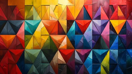 Obraz premium Visualize a seamless pattern of triangles arranged in a tessellation.
