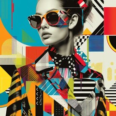 Fashion illustrations featuring pop icons, with a mix of retro collages and graphic prints.