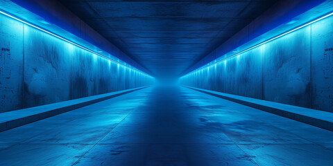 tunnel with blue light
