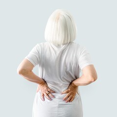 Senior woman with back pain symptom
