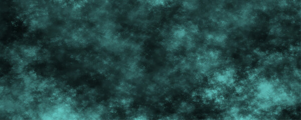 Abstract sea green watercolor hand painted watercolor. Grunge marbled pattern and rough paint brush strokes in Teal color powder explosion, isolated on dark cosmic powder Scattered Copy Space messy.