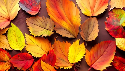 autumn leaves background,Red and Orange Maple Leaves in Autumn,Autumn ornaments illustrated on a white background
