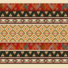 Beautiful seamless pattern handmade ikat art.folk embroidery and Mexican style. Aztec geometric art ornament print. photo mandalas pattern and Background concept.