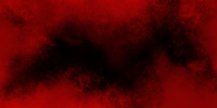 Red realistic fog or mist brush effect smoke vape texture overlays vector cloud. Abstract smoke exploding cumulus clouds. Eerie black background with billowing red smoke on black