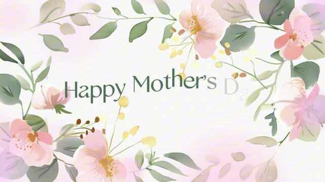 Happy Mother's Day Text with Flower Frame