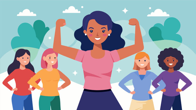 A confident woman leads a selfdefense workshop empowering other women to feel strong and capable in any situation.