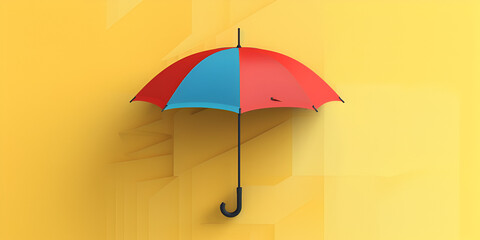 Classic Umbrella Icon on Color Background Umbrella Concept Background Flat Style Umbrella Multicolor Rainbow Umbrella