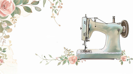 sewing machine, Mother's Day card