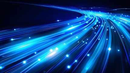 Fototapeta premium Blue light streak, fiber optic, speed line, futuristic background for 5g or 6g technology wireless data transmission, high-speed internet in abstract. internet network concept. vector design.