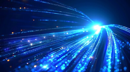 Blue light streak, fiber optic, speed line, futuristic background for 5g or 6g technology wireless data transmission, high-speed internet in abstract. internet network concept. vector design.