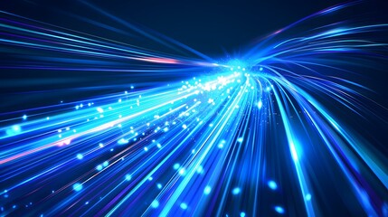 Blue light streak, fiber optic, speed line, futuristic background for 5g or 6g technology wireless data transmission, high-speed internet in abstract. internet network concept. vector design.