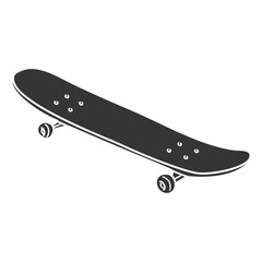 Skateboarding Icon Silhouette Illustration. Skate Vector Graphic Pictogram Symbol Clip Art. Doodle Sketch Black Sign.
