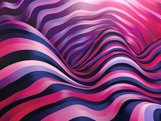 Zigzag lines form 3D optical illusions, producing a dynamic and visually captivating effect.