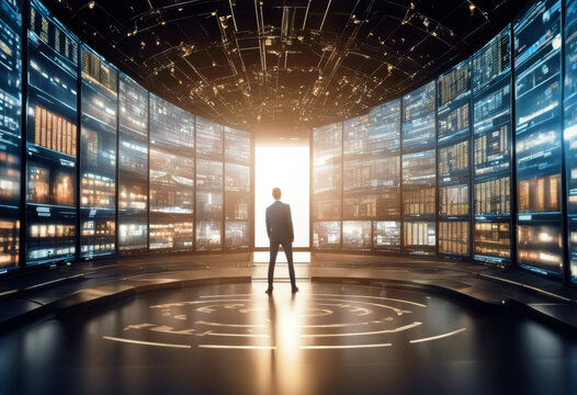 'Teleport panels financial poduim neon design abstract light space field energy science three-dimensional rendering glowing silver danger time machine cosmos tunnel high technology site idea'