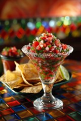 Traditional mexican food mix with traditional spicy meal. Tacos with homemade salsa, limes and parsley.  Many dishes of mexican cuisine. Festive dia de los muertos. Cinco de Mayo