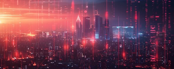 Fototapeta premium Thriving Metropolis Symbolizing Financial Ecosystems and Investment Strategies