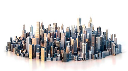 Soaring Skyline of a Bustling Metropolis Showcasing Urban Development and Economic Prosperity