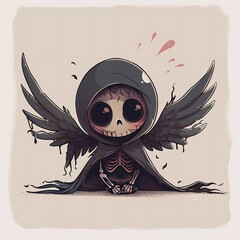 cute angel of death illustration