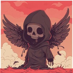 cute angel of death illustration