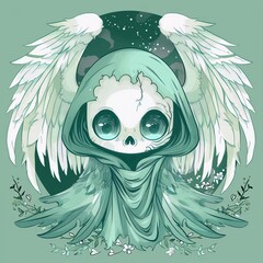 cute angel of death illustration